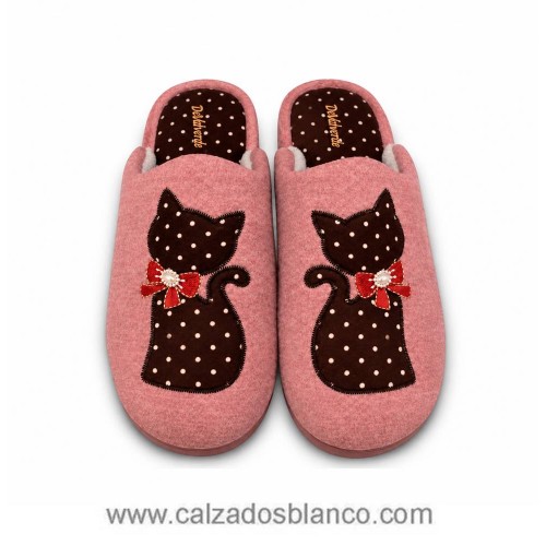 Zapatilla de Casa DeValverde 1214 GATO Salmón (111-0240)