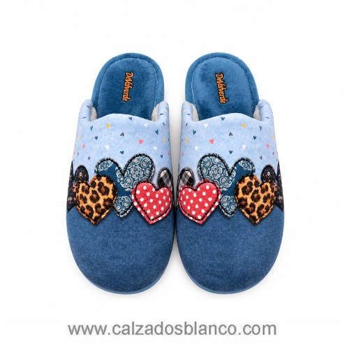 Zapatilla de Casa DeValverde 1215 CORAZONES Ducados...