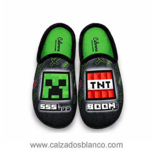 Zapatilla de Casa Cabrera 3677 BOOM Negro (211-0152)