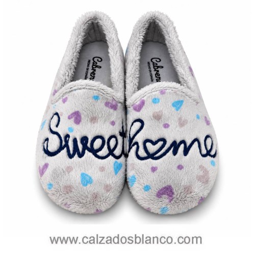 Zapatilla de Casa Cabrera 4555 CERRADA Niebla (111-0242)