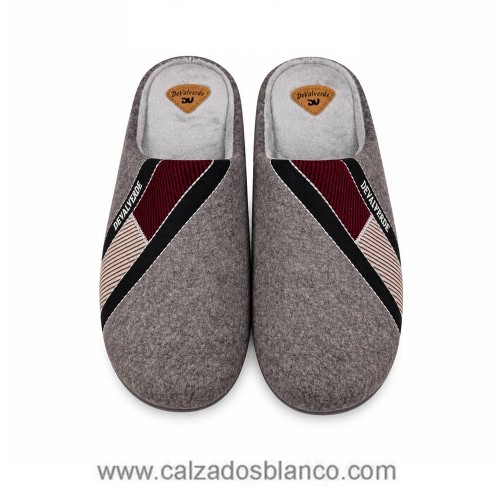 Zapatilla de Casa DeValverde 5502 LATERAL Gris (211-0160)