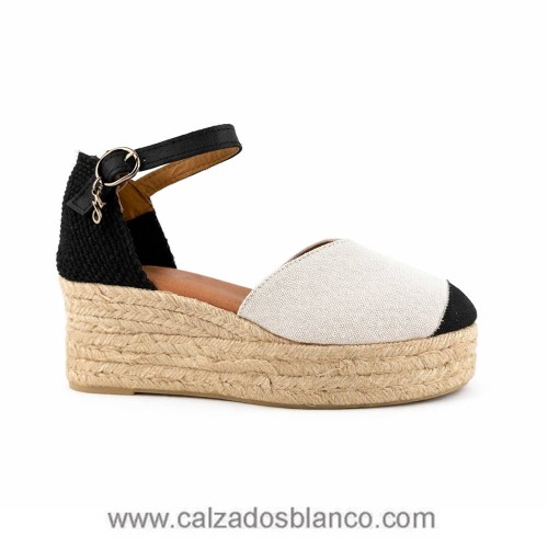 Zapatilla de Esparto Mariel 23477 Combi-Crudo (112-0136)