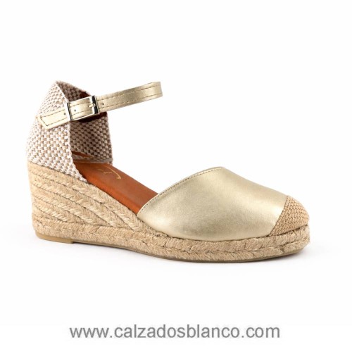 Zapatilla de Esparto Mariel 15457-C Platino (112-0137)