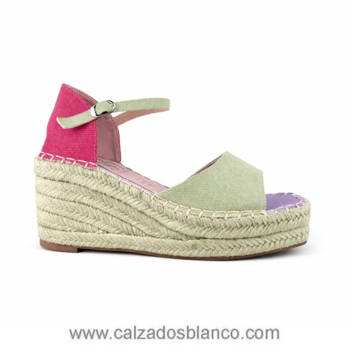 Zapatilla de Esparto Rosa Amada 459L905 Verde (112-0142)