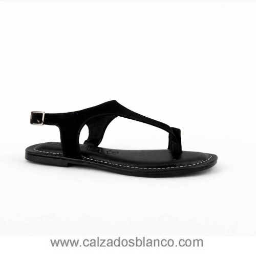 Sandalia Plana Rosa Amada 602L288 Negro (110-0290)